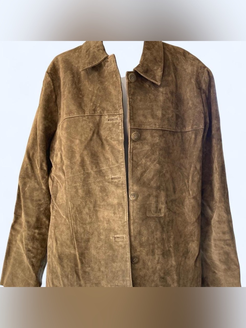 Clio tan suede jacket with button-up front 8
